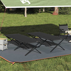 Klappbares Campingbett 2er-Set Schwarz