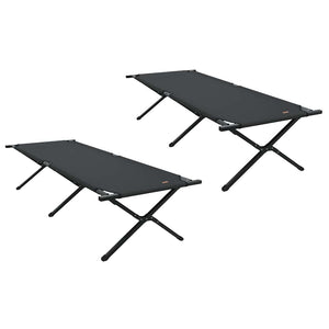 Klappbares Campingbett 2er-Set Schwarz