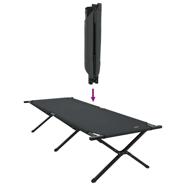 Klappbares Campingbett 2er-Set Schwarz