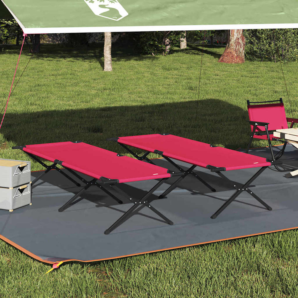 Klappbares Feldbett Camping, 2er Set Rot