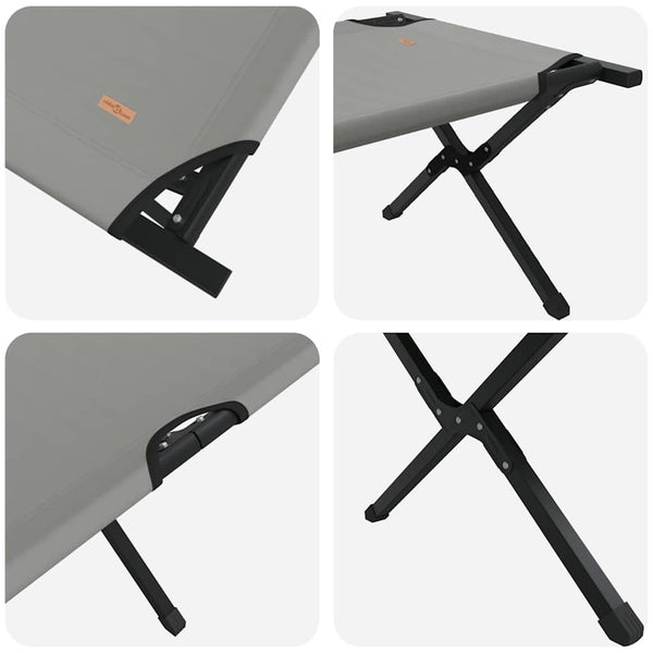 Klappbares Feldbett 2er-Set, Grau, 210 cm