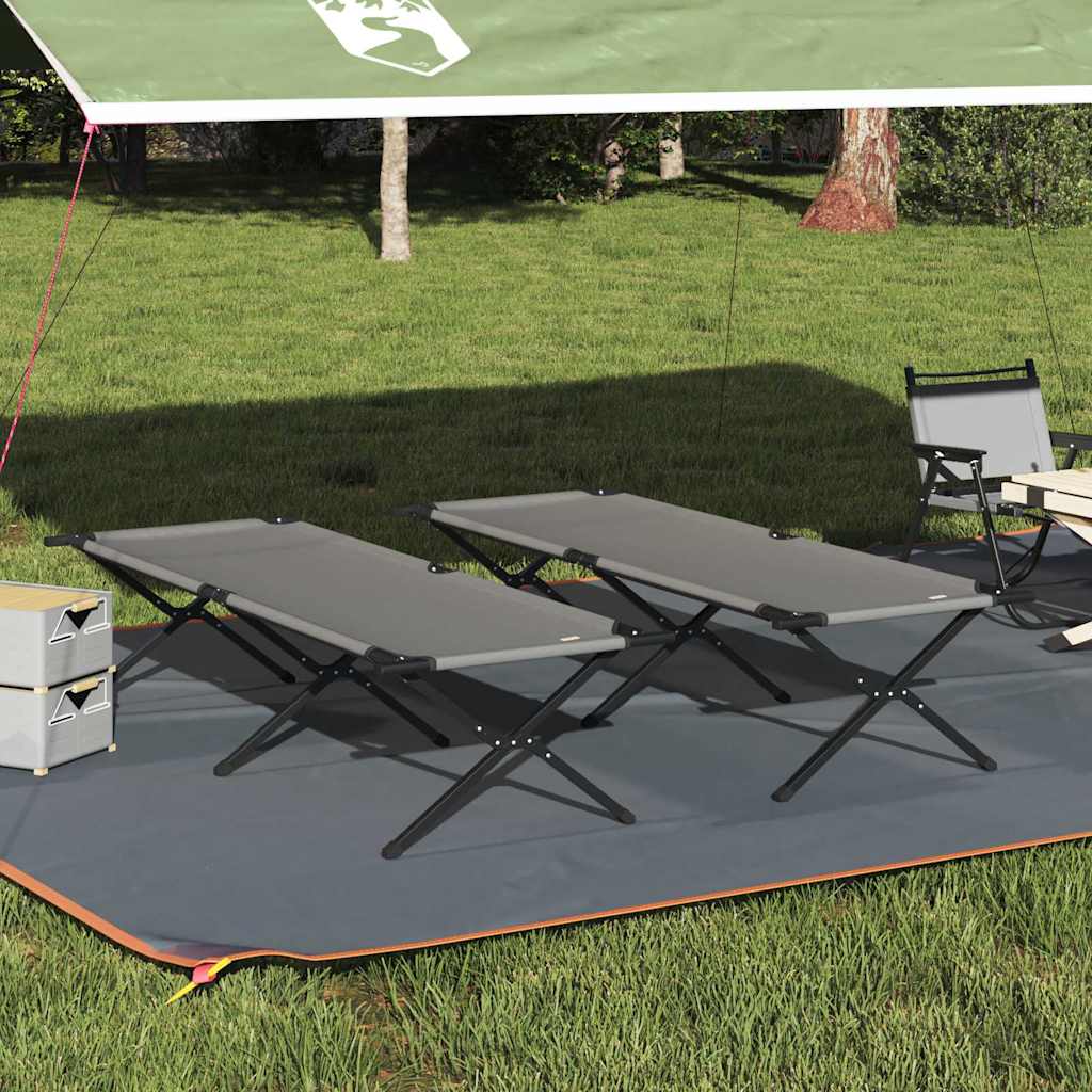 Klappbares Feldbett 2er-Set, Grau, 210 cm