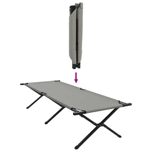 Klappbares Feldbett 2er-Set, Grau, 210 cm