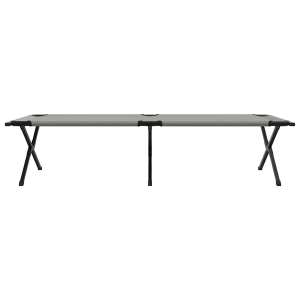 Klappbares Feldbett 2er-Set, Grau, 210 cm