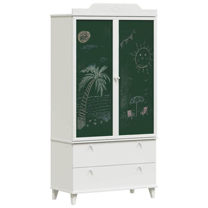 Kreidetafel Kleiderschrank Weiß 90x45x180cm