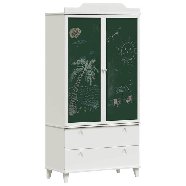 Kreidetafel Kleiderschrank Weiß 90x45x180cm