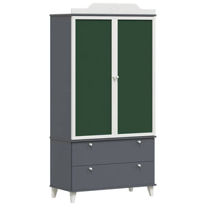 Kreidetafel Kleiderschrank Grau/Weiß 180cm