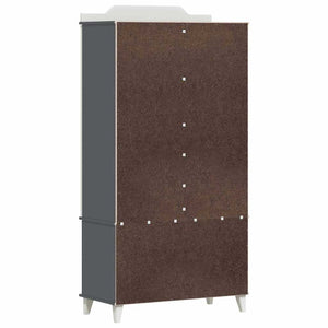 Kreidetafel Kleiderschrank Grau/Weiß 180cm