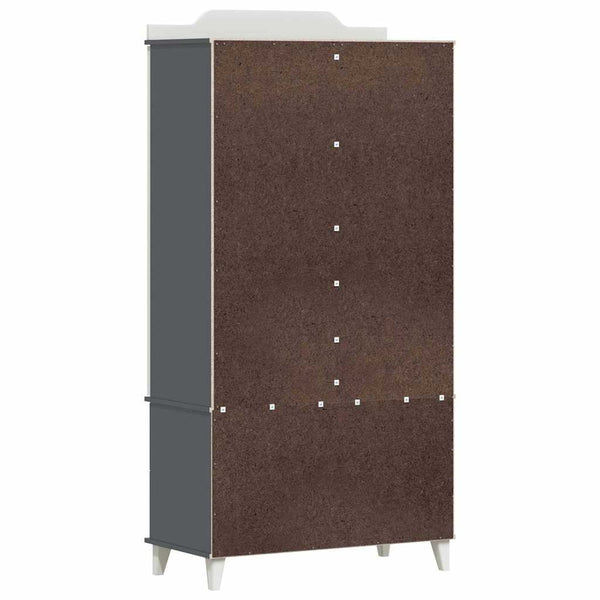 Kreidetafel Kleiderschrank Grau/Weiß 180cm