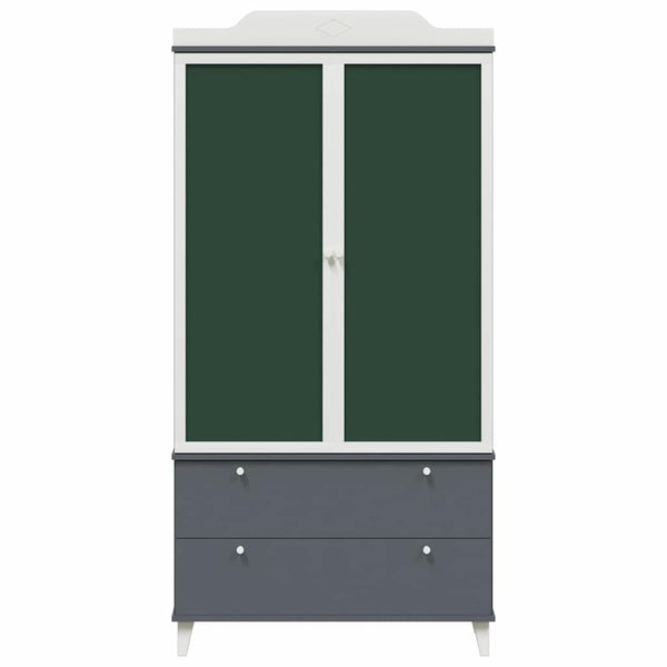 Kreidetafel Kleiderschrank Grau/Weiß 180cm