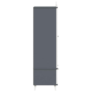 Kreidetafel Kleiderschrank Grau/Weiß 180cm