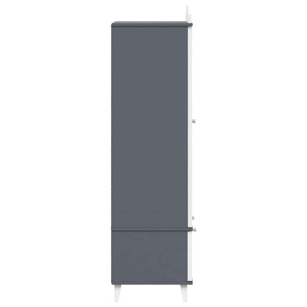 Kreidetafel Kleiderschrank Grau/Weiß 180cm