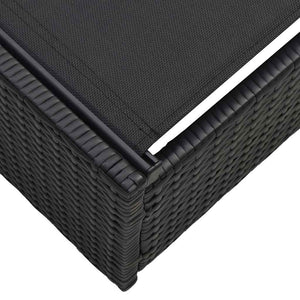 Schwarze Poly-Rattan Sonnenliege