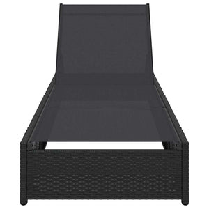 Schwarze Poly-Rattan Sonnenliege