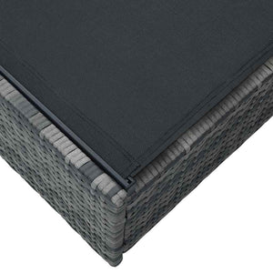 Graue Poly-Rattan Sonnenliege