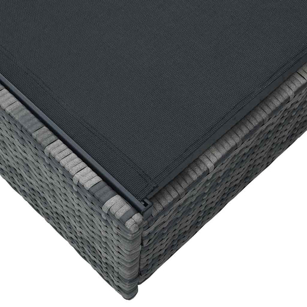 Graue Poly-Rattan Sonnenliege