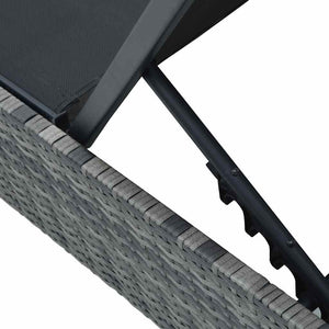 Graue Poly-Rattan Sonnenliege