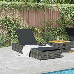 Graue Poly-Rattan Sonnenliege