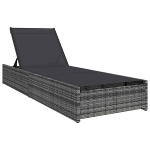 Graue Poly-Rattan Sonnenliege