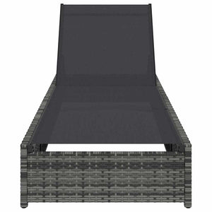 Graue Poly-Rattan Sonnenliege