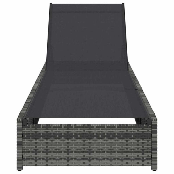 Graue Poly-Rattan Sonnenliege