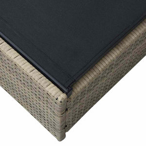 Beige Poly-Rattan Sonnenliege
