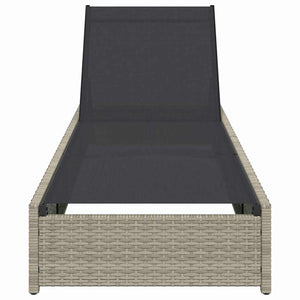 Beige Poly-Rattan Sonnenliege