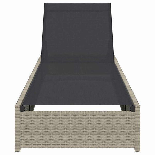 Beige Poly-Rattan Sonnenliege