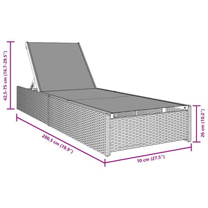 Beige Poly-Rattan Sonnenliege