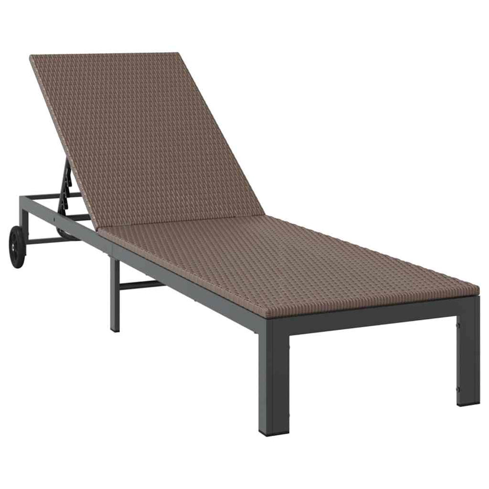 Poly-Rattan Sonnenliege Braun, 206 cm