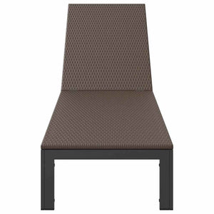 vidaXL Chaise longue pour 1 personne marron 206 x 62,5 x 74 cm en résine tressée