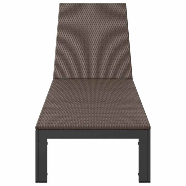 vidaXL Chaise longue pour 1 personne marron 206 x 62,5 x 74 cm en résine tressée