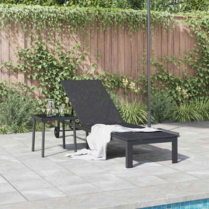 Schwarze Poly-Rattan Sonnenliege
