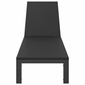 Schwarze Poly-Rattan Sonnenliege