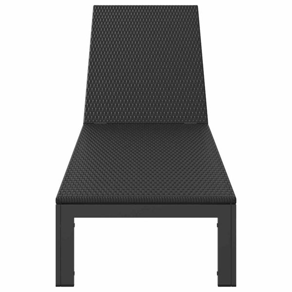 Schwarze Poly-Rattan Sonnenliege