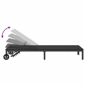 Schwarze Poly-Rattan Sonnenliege