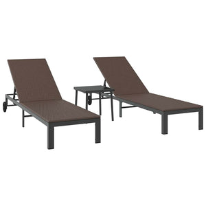 Poly-Rattan Sonnenliege 2-Personen mit Tisch