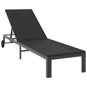 Poly Rattan Sonnenliege für 2 Personen mit Tisch