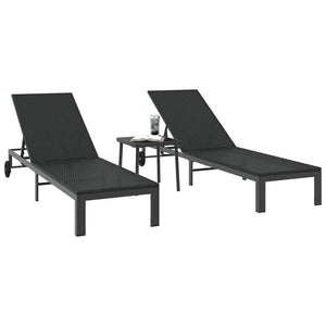 Poly Rattan Sonnenliege für 2 Personen mit Tisch