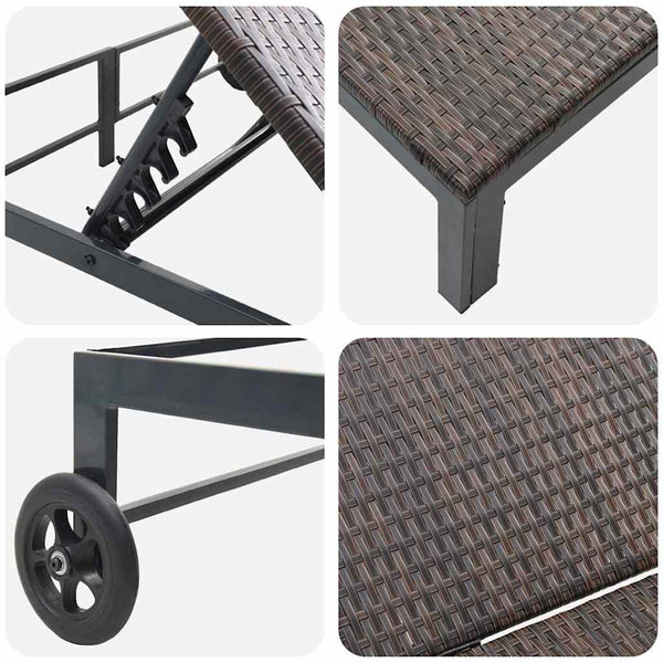 Poly-Rattan Sonnenliege Braun