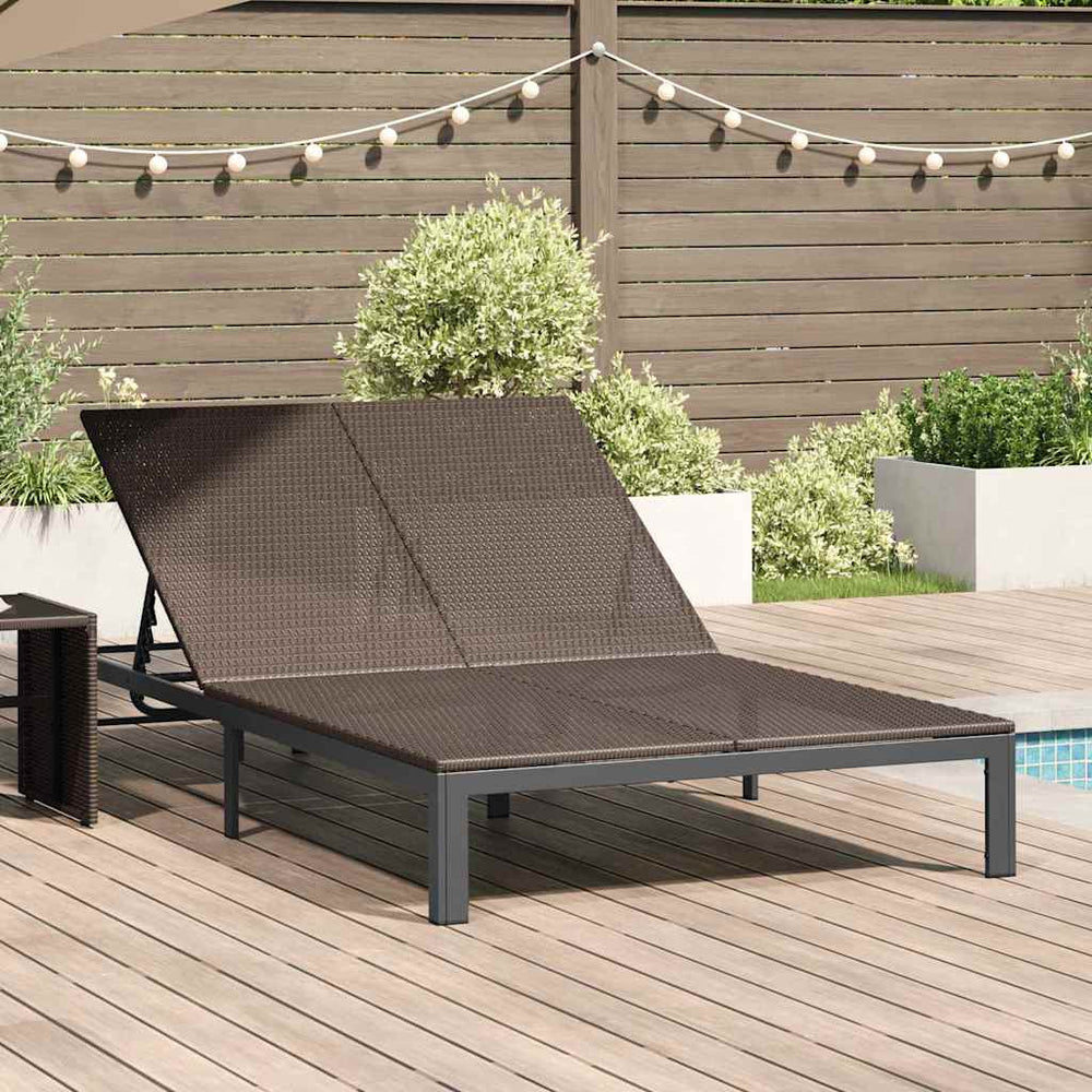 Poly-Rattan Sonnenliege Braun