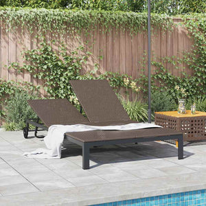 Poly-Rattan Sonnenliege Braun