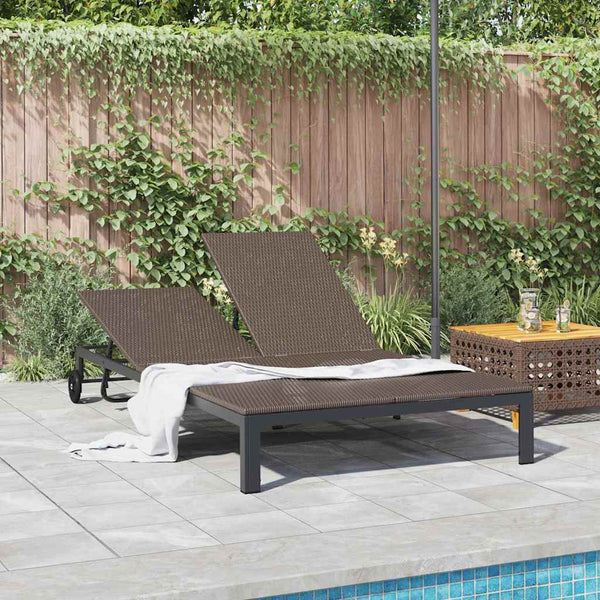 Poly-Rattan Sonnenliege Braun
