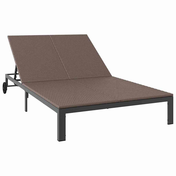 Poly-Rattan Sonnenliege Braun