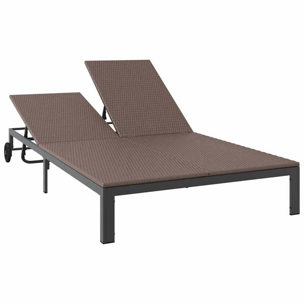 Poly-Rattan Sonnenliege Braun
