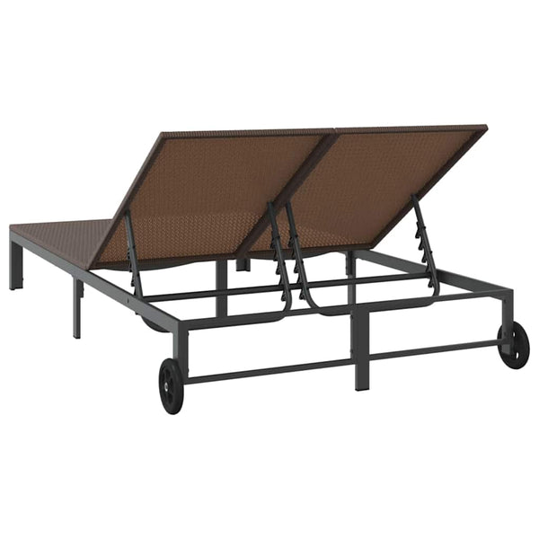 Poly-Rattan Sonnenliege Braun
