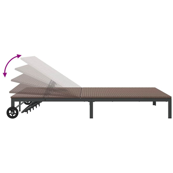 Poly-Rattan Sonnenliege Braun