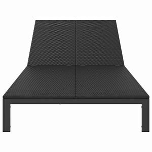 Schwarze Poly-Rattan Sonnenliege