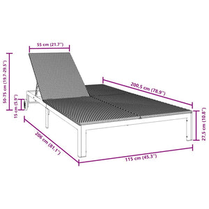 Schwarze Poly-Rattan Sonnenliege