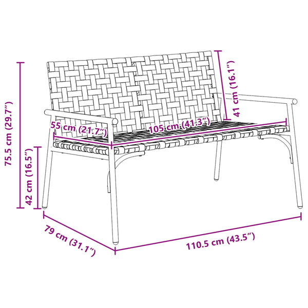 Gartenstuhl Braun Poly-Rattan